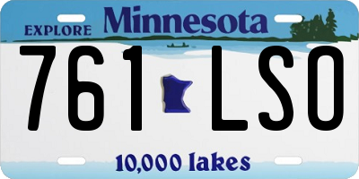 MN license plate 761LSO