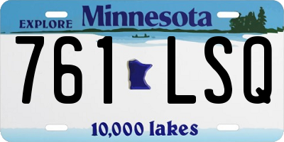 MN license plate 761LSQ