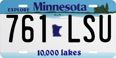 MN license plate 761LSU