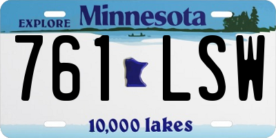 MN license plate 761LSW