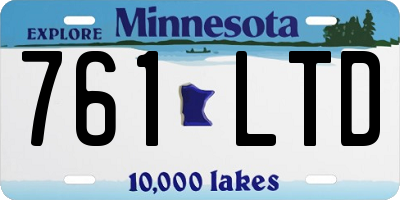 MN license plate 761LTD