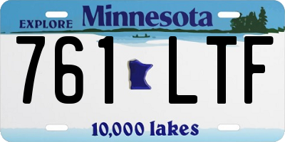 MN license plate 761LTF