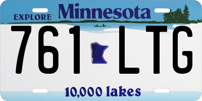 MN license plate 761LTG