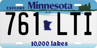 MN license plate 761LTI