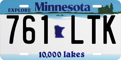 MN license plate 761LTK