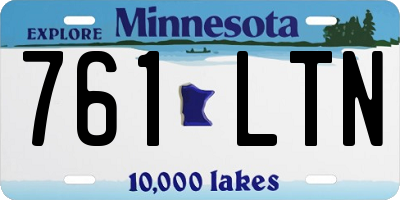 MN license plate 761LTN
