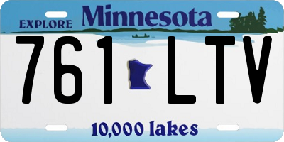 MN license plate 761LTV