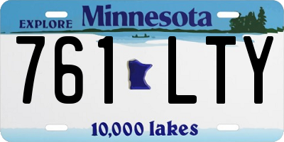 MN license plate 761LTY