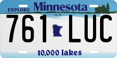 MN license plate 761LUC