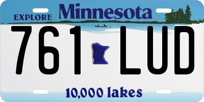 MN license plate 761LUD