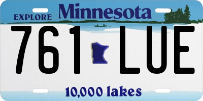 MN license plate 761LUE