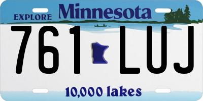 MN license plate 761LUJ