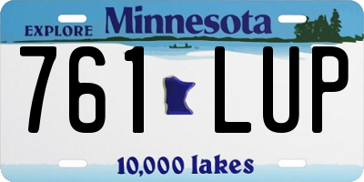 MN license plate 761LUP