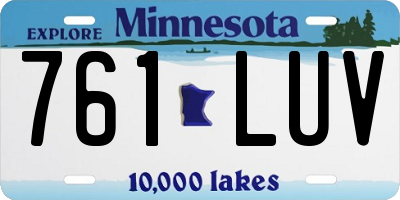 MN license plate 761LUV