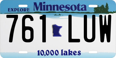MN license plate 761LUW