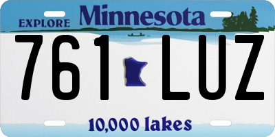 MN license plate 761LUZ