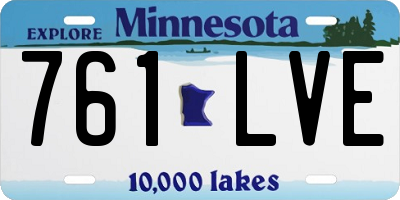 MN license plate 761LVE