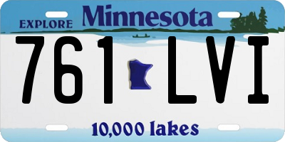 MN license plate 761LVI