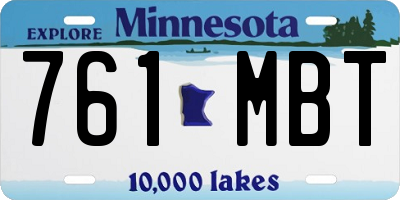 MN license plate 761MBT