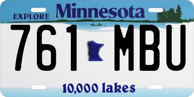 MN license plate 761MBU
