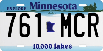 MN license plate 761MCR