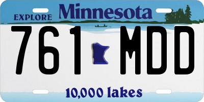 MN license plate 761MDD