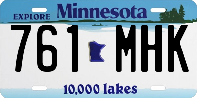 MN license plate 761MHK