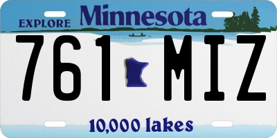 MN license plate 761MIZ
