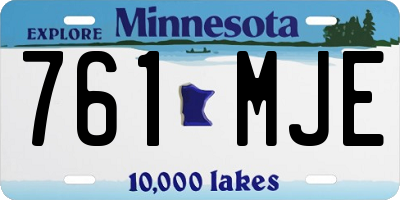 MN license plate 761MJE