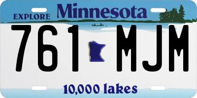 MN license plate 761MJM
