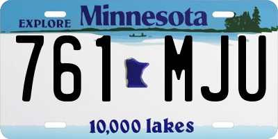 MN license plate 761MJU