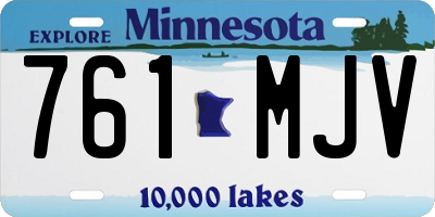 MN license plate 761MJV