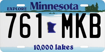 MN license plate 761MKB