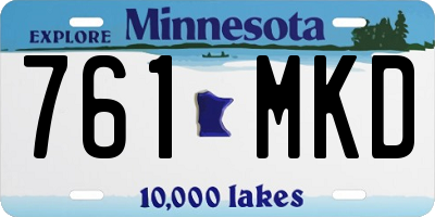 MN license plate 761MKD