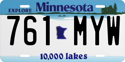 MN license plate 761MYW