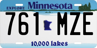 MN license plate 761MZE