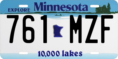 MN license plate 761MZF