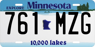 MN license plate 761MZG
