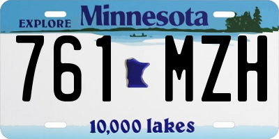 MN license plate 761MZH