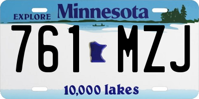 MN license plate 761MZJ