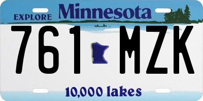 MN license plate 761MZK