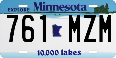 MN license plate 761MZM