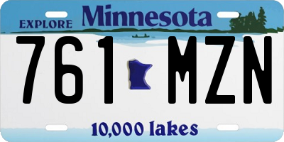 MN license plate 761MZN