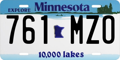 MN license plate 761MZO