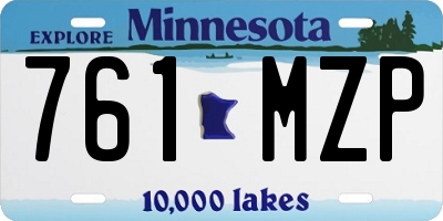 MN license plate 761MZP