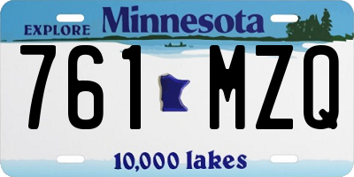 MN license plate 761MZQ
