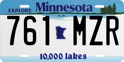 MN license plate 761MZR