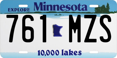 MN license plate 761MZS