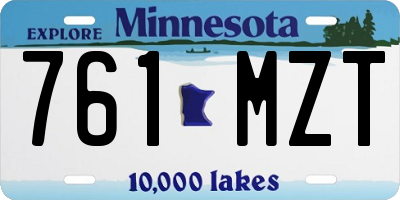 MN license plate 761MZT