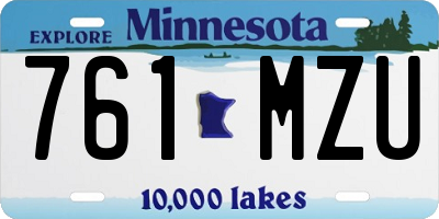 MN license plate 761MZU